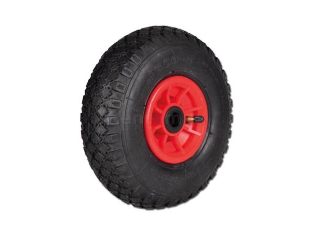 Toolland Rad für Sackkarre, pannensichere Gummireifen, Schwarz-Rot