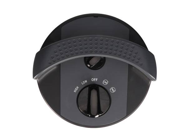 Perel Terrassen-Heizstrahler, 1200 W, Carbon, Kippschutz, 2 Heizstufen, spritzwassergeschützt, oszillierendes Design, Metall, Schwarz