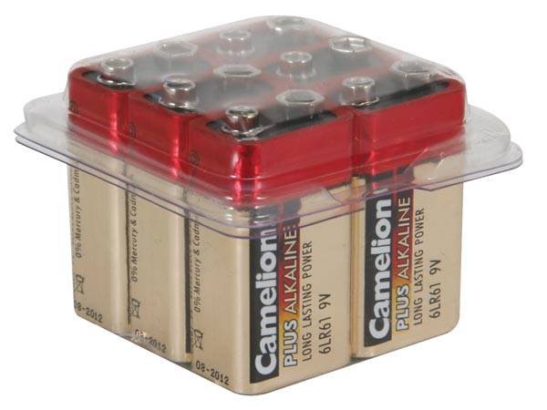 ChiliTec 22528 9V-Block-Batterie CAMELION AlkalinePlus Typ 6F22, 9V, 6er Haushaltsbox