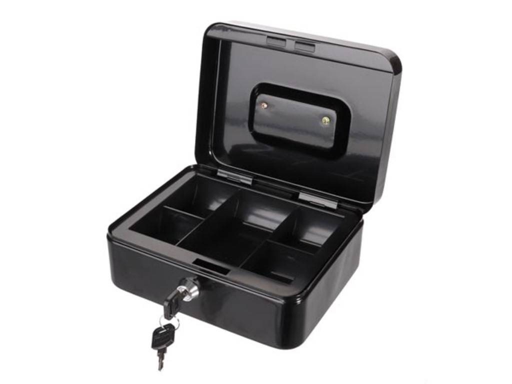 Geldkassette, mit herausnehmbarem Münzfach, 16 x 20 x 9 cm