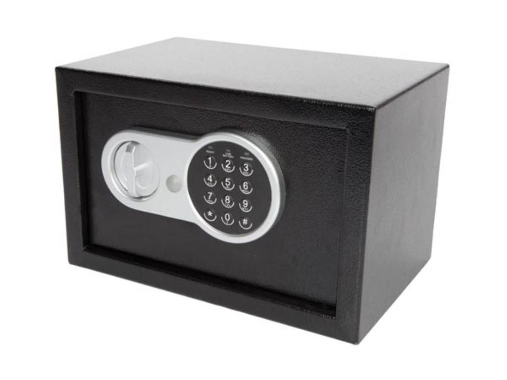 Perel Elektronischer Safe mit Zahlencode und Notschlüssel 8,5 L, Schwarz