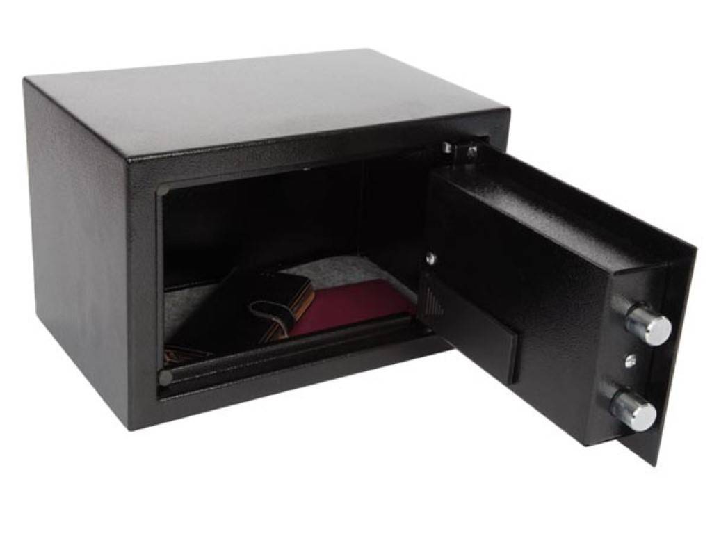 Perel Elektronischer Safe mit Zahlencode und Notschlüssel 8,5 L, Schwarz