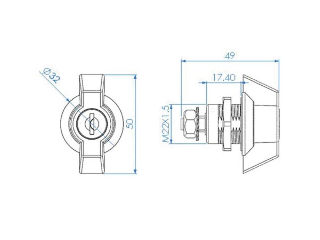 SCHLÜSSELSCHLOSS FÜR PAKET-BRIEFKASTEN - MIT SCHLÜSSELN