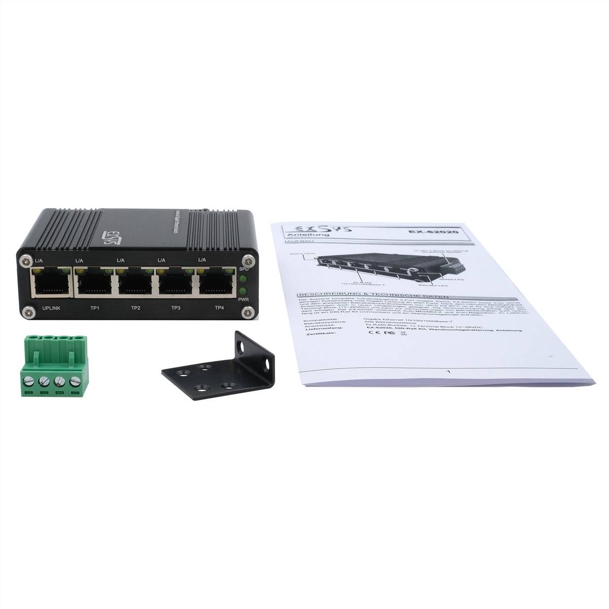 EXSYS EX-62020 5-Port Industrie Ethernet Switch