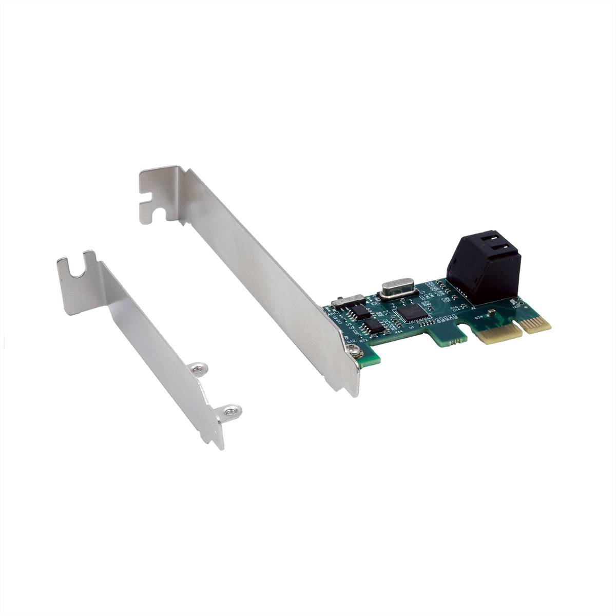 EXSYS EX-3519, SATA, PCIe, SATA, Full-height / Low-profile, PCIe 1.0, SATA, Grün, Silber