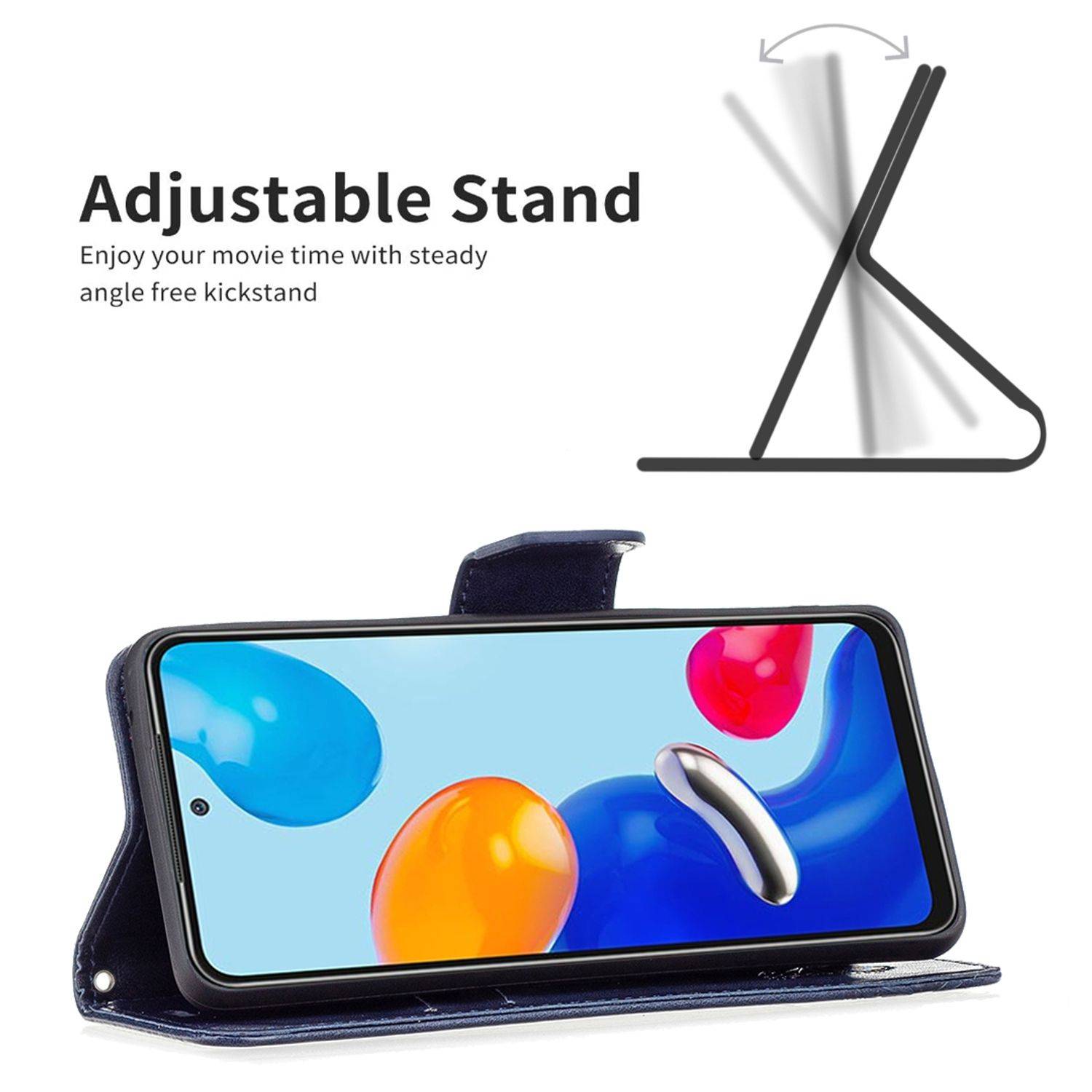 Hülle kompatibel mit Xiaomi Redmi Note 11 / Note 11S Global Kunstleder Handyhülle - Handy Case Blau