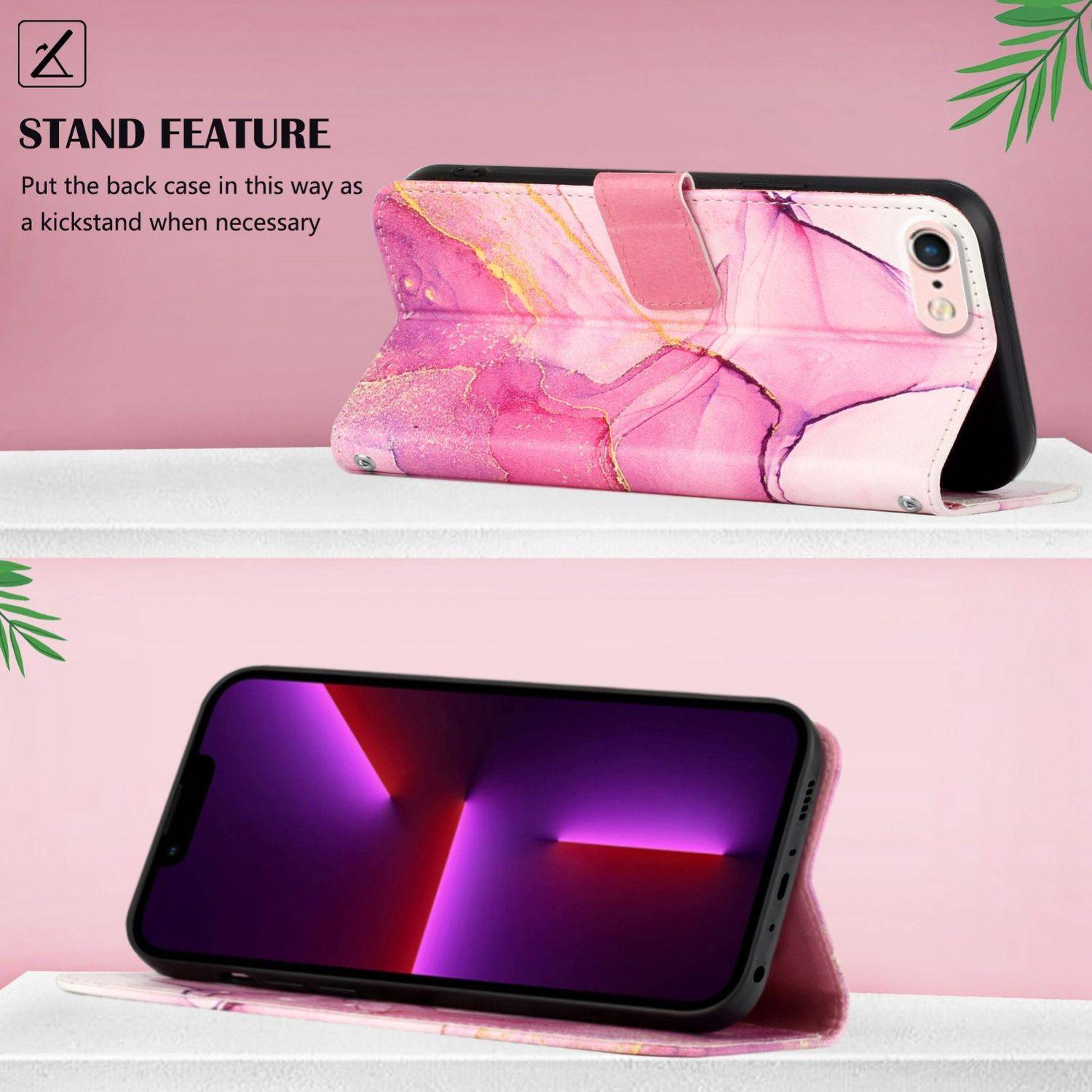 Hülle kompatibel mit Apple iPhone 7 / 8 / SE 2020 / 2022 Kunstleder Handyhülle - Handy Case Motiv 1