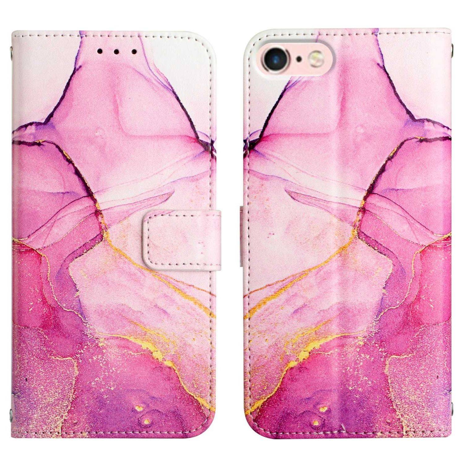 Hülle kompatibel mit Apple iPhone 7 / 8 / SE 2020 / 2022 Kunstleder Handyhülle - Handy Case Motiv 1