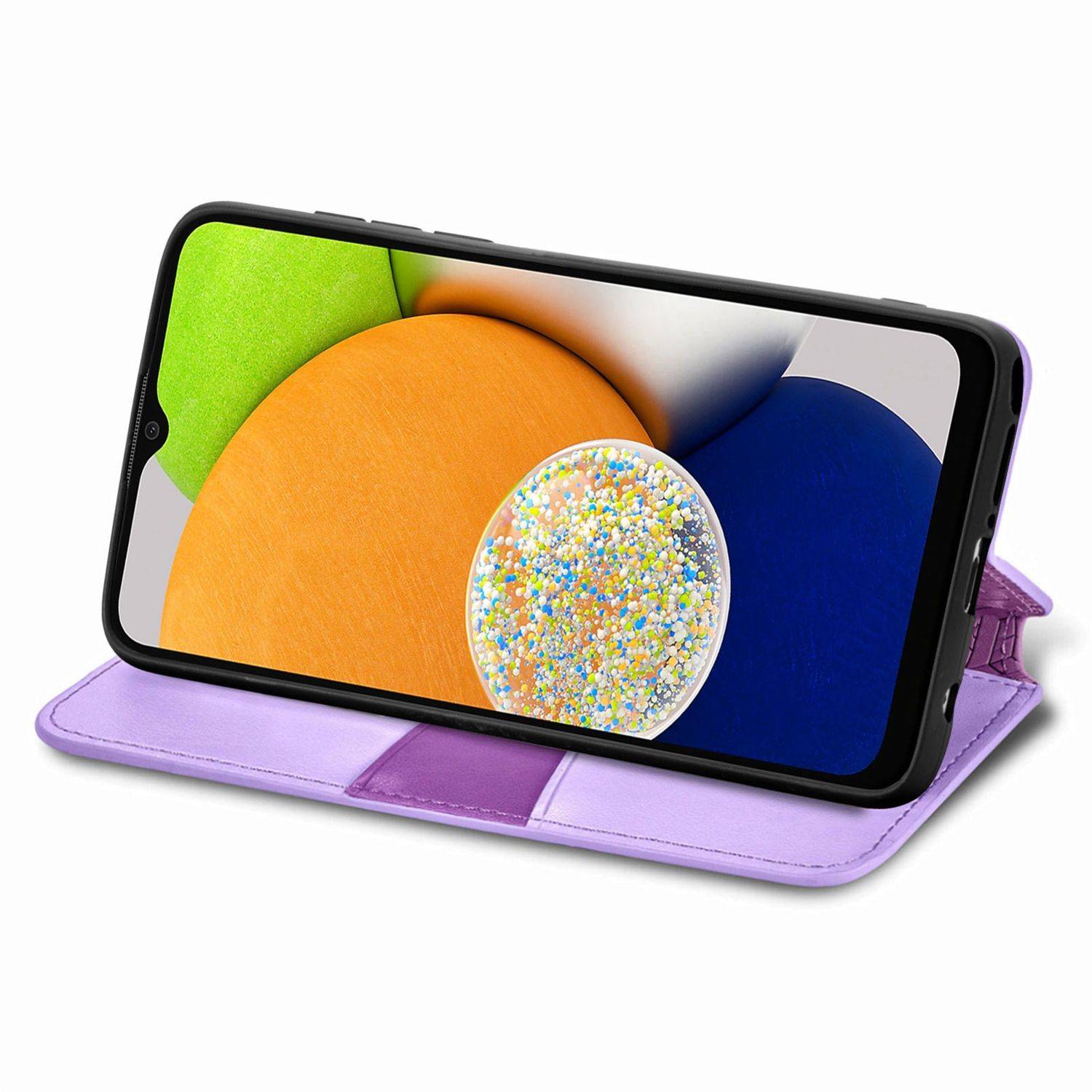Hülle kompatibel mit Samsung Galaxy A03 Kunstleder Handyhülle - Handy Case Lila
