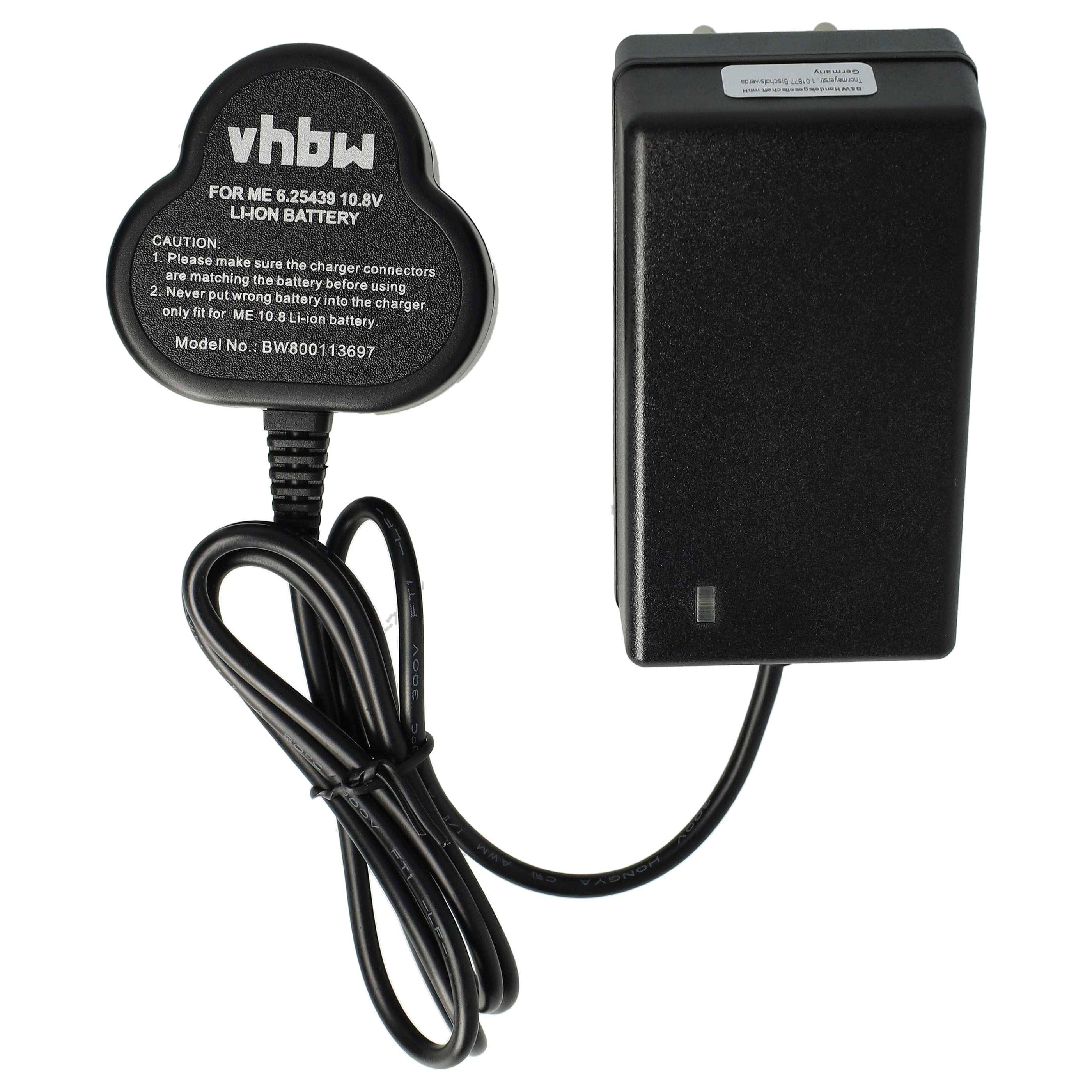 vhbw Ladegerät kompatibel mit Metabo PowerLED 12 Werkzeug Li-Ion-Akkus (10,8V)