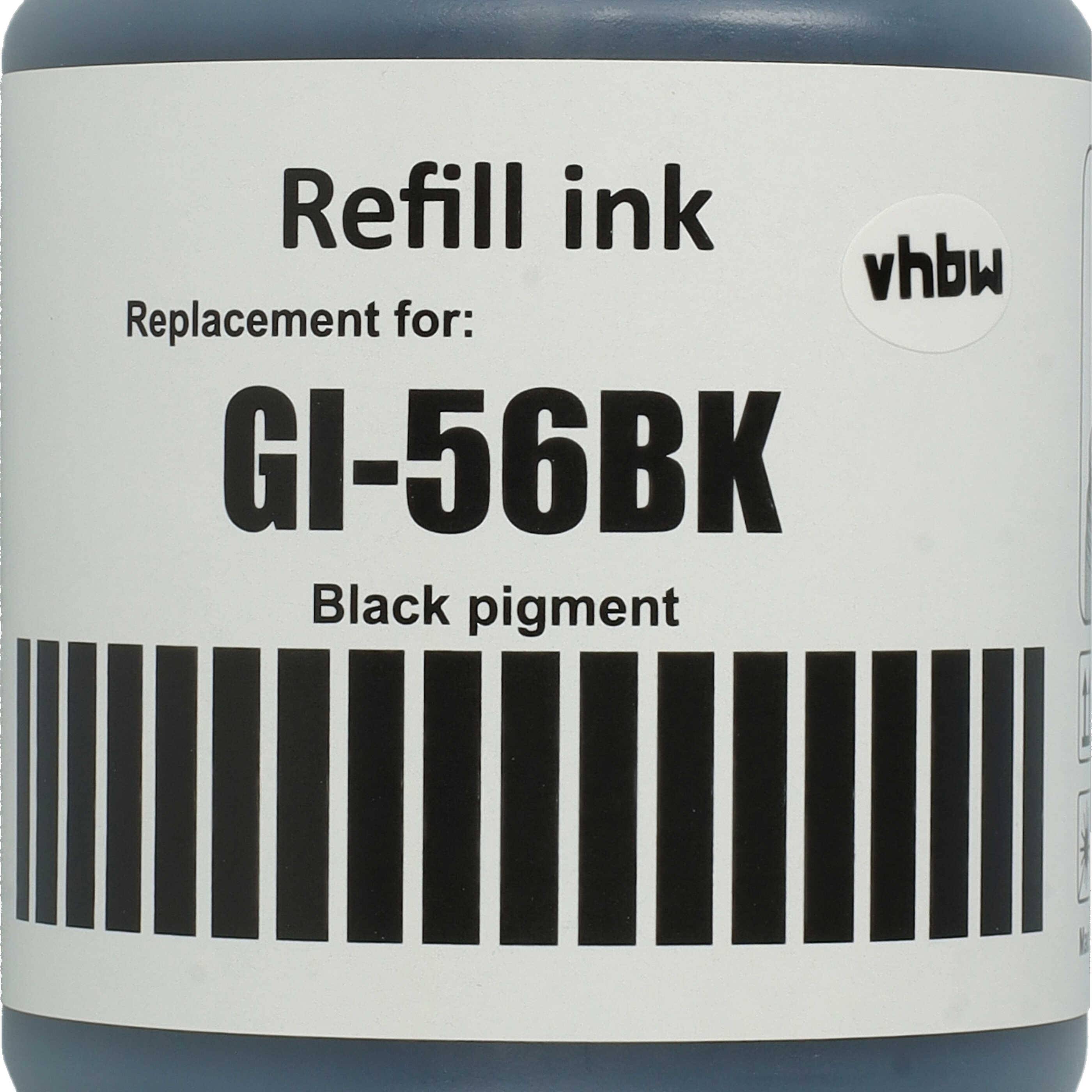 vhbw 4x Nachfülltinte als Ersatz für Canon 4432C001, GI-56BK, GI-56C, GI-56M Drucker - Refillset Cyan, Magenta, Yellow, Schwarz, Pigmentiert