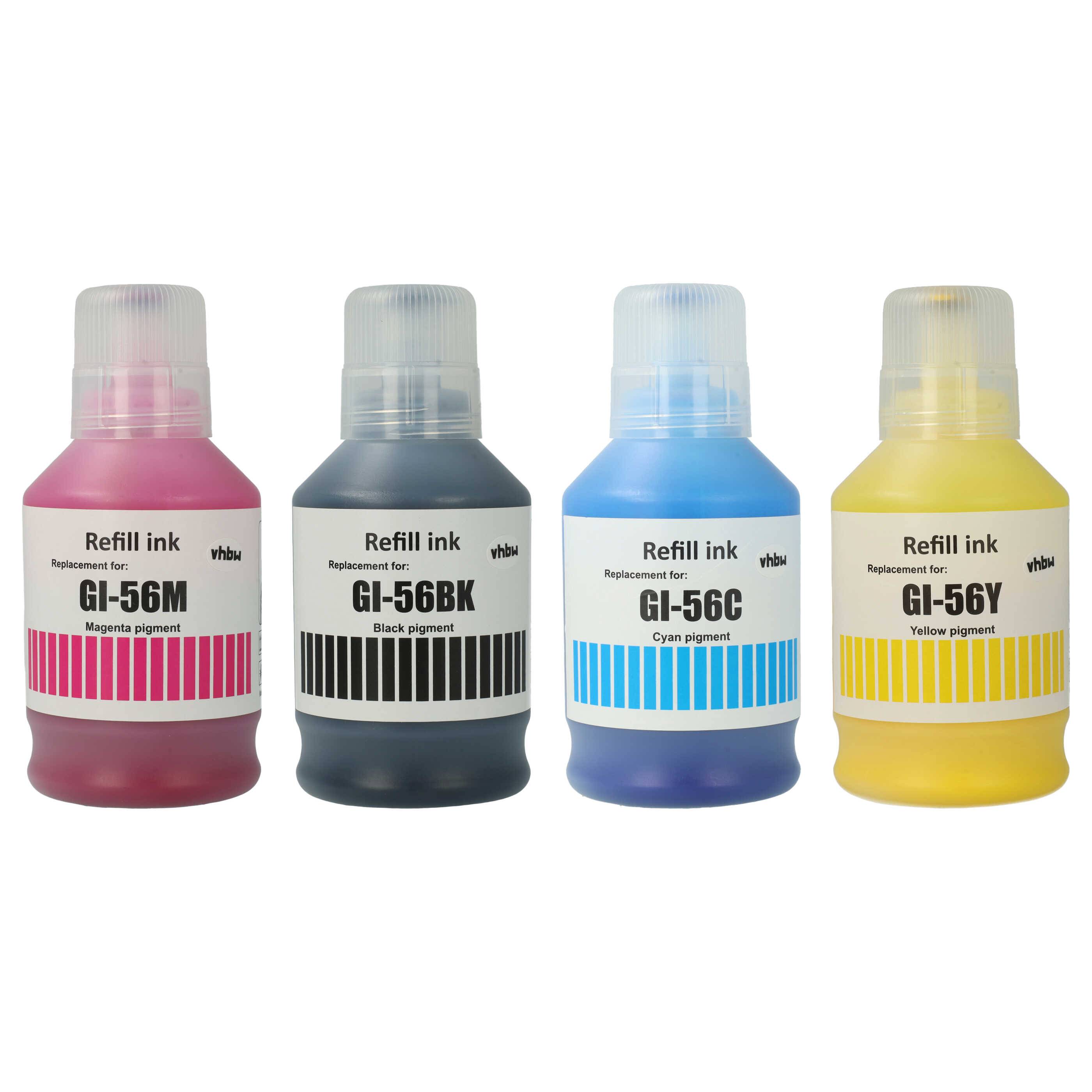 vhbw 4x Nachfülltinte kompatibel mit Canon MAXIFY GX 3050, GX 4040, GX 3040 Drucker - Refillset Cyan, Magenta, Yellow, Schwarz, Pigmentiert