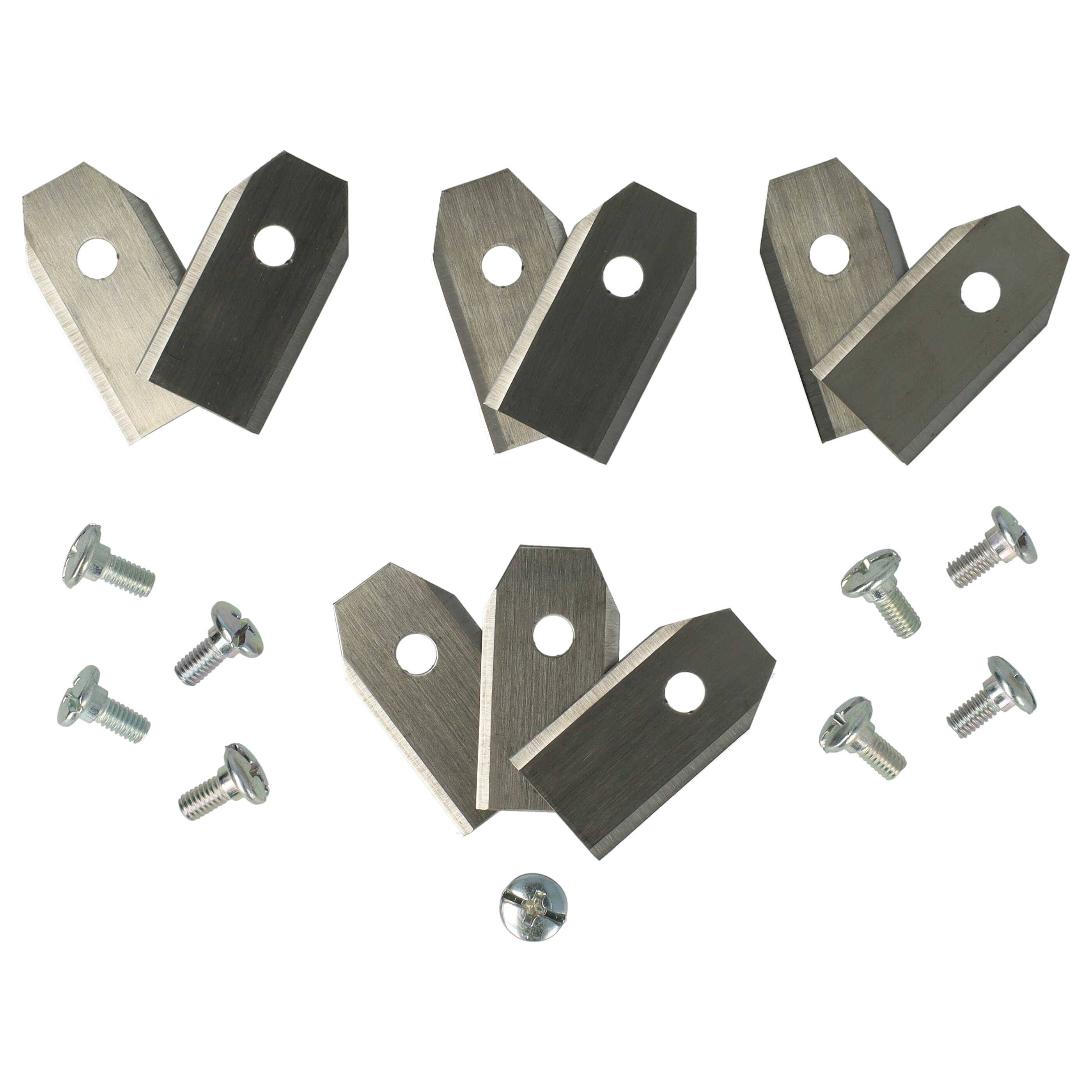 vhbw 9x Ersatz-Messer kompatibel mit Cramer AIC4000, AIC3000, RM1000, AIC6000, AIC2000, AIC10000 Rasenmäher - Ersatzklinge Silber, Stahl