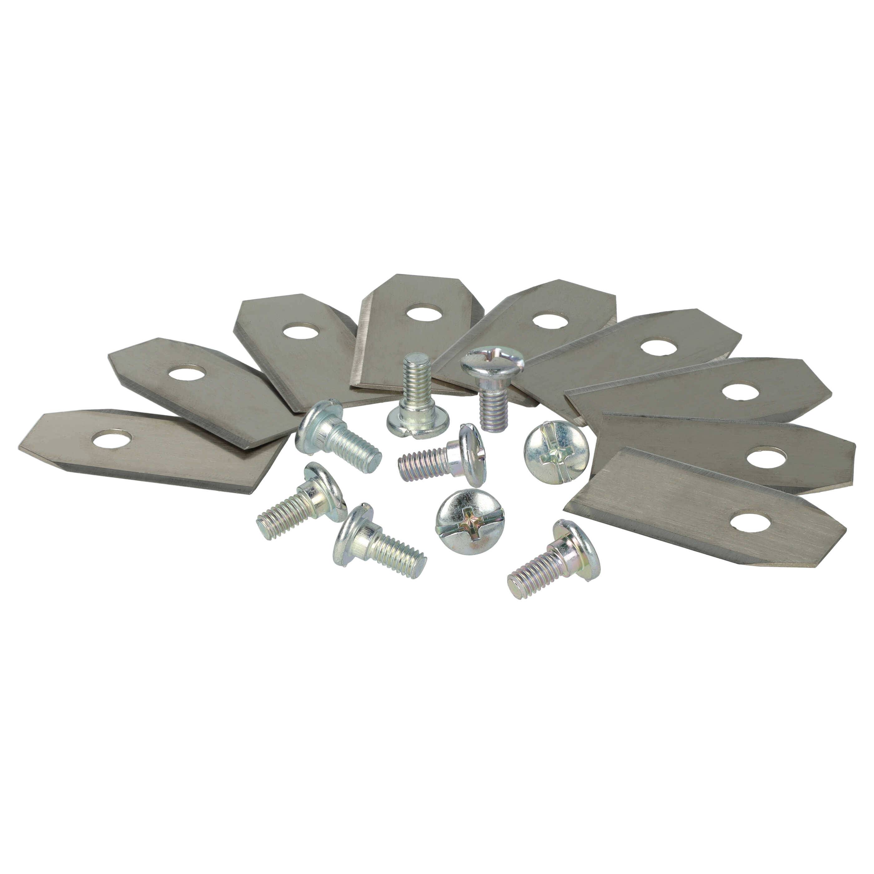 vhbw 9x Ersatz-Messer kompatibel mit Husqvarna Automower 105, 320, 310, 315, 315X, 305, 308 Rasenmäher - Ersatzklinge Silber, Stahl