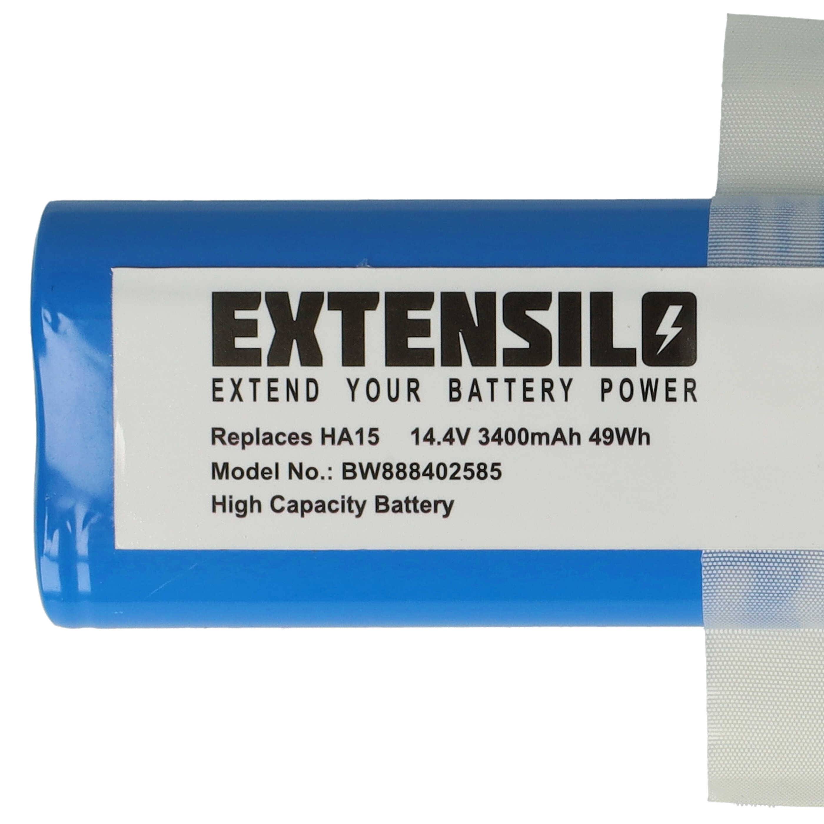 EXTENSILO Akku kompatibel mit Medion MD19510, MD19511 Saugroboter (3400 mAh, 14,4 V, Li-Ion)