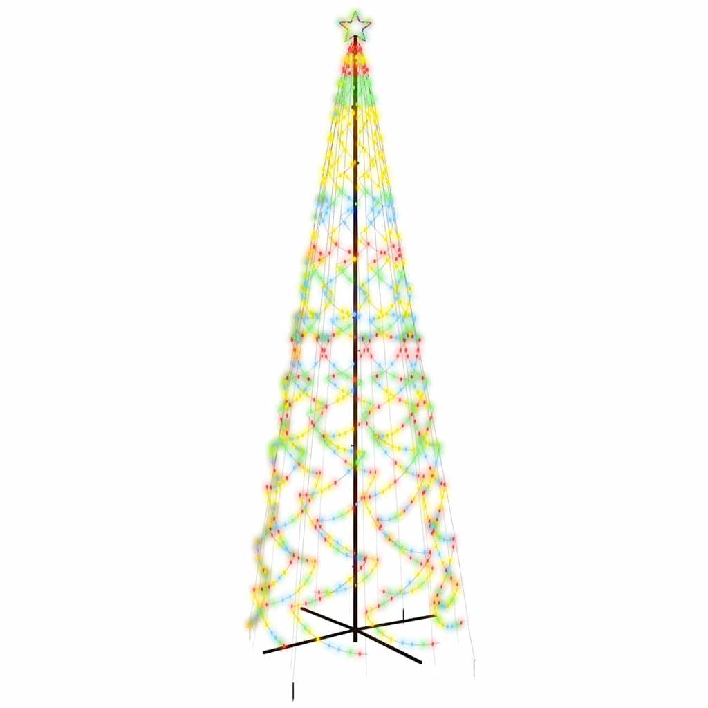 vidaXL LED-Weihnachtsbaum Kegelform Mehrfarbig 1400 LEDs 160x500 cm