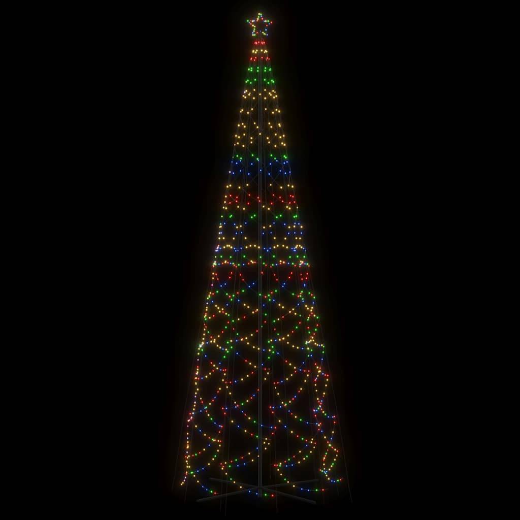 vidaXL LED-Weihnachtsbaum Kegelform Mehrfarbig 1400 LEDs 160x500 cm