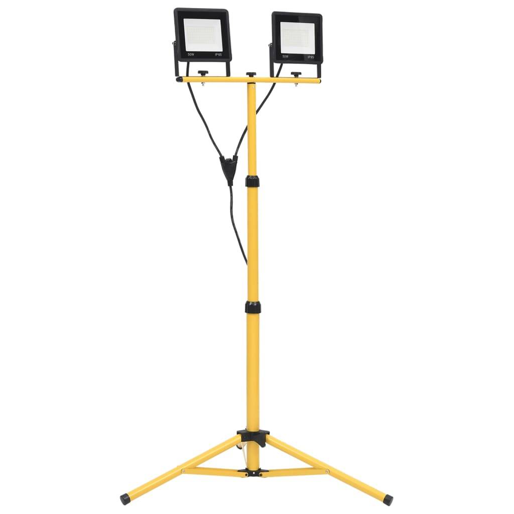 vidaXL LED-Fluter mit Stativ 2x50 W Kaltweiß