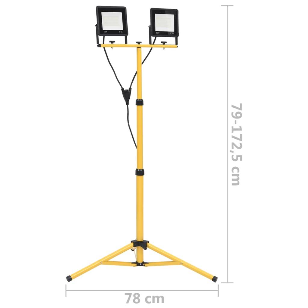 vidaXL LED-Fluter mit Stativ 2x50 W Kaltweiß