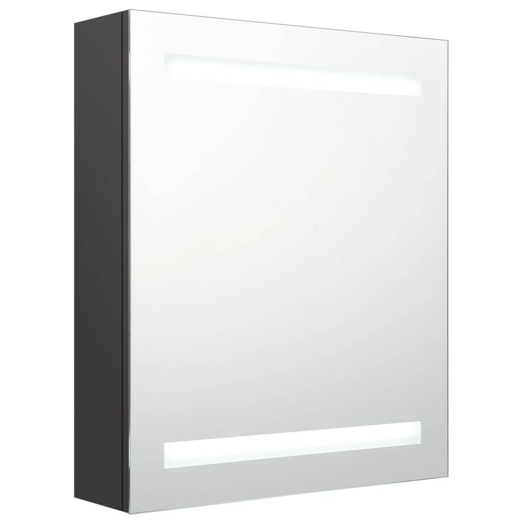 vidaXL LED-Bad-Spiegelschrank Anthrazit 50x14x60 cm
