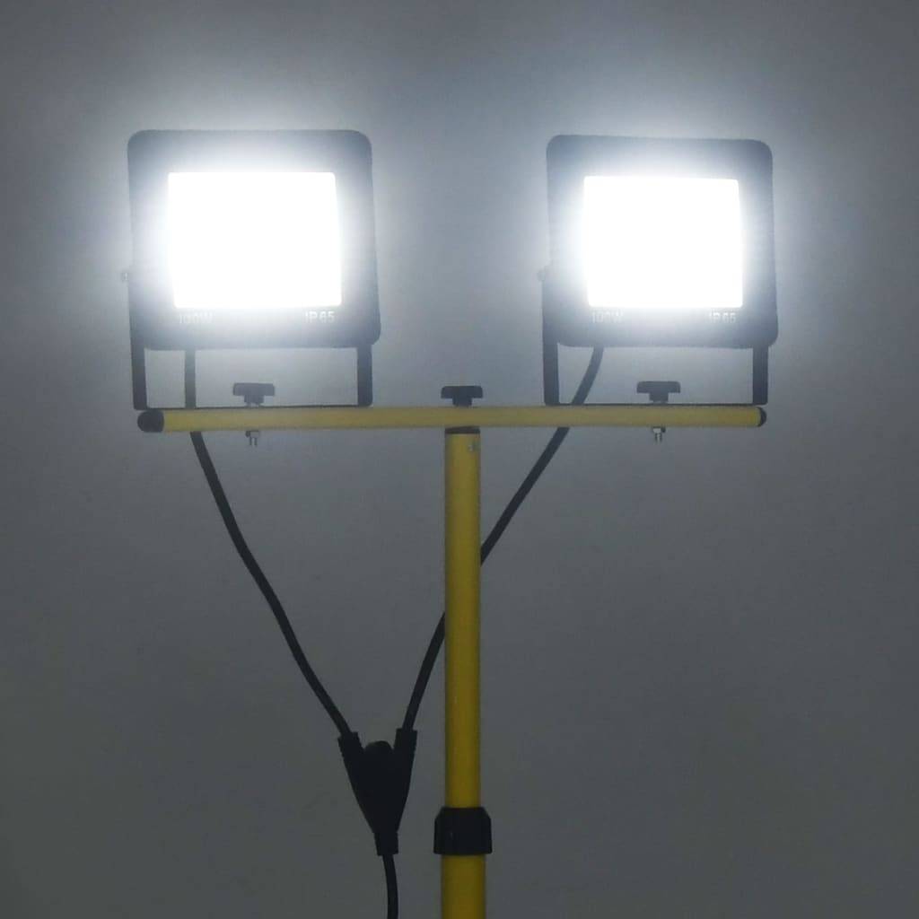 vidaXL LED-Fluter mit Stativ 2x100 W Kaltweiß