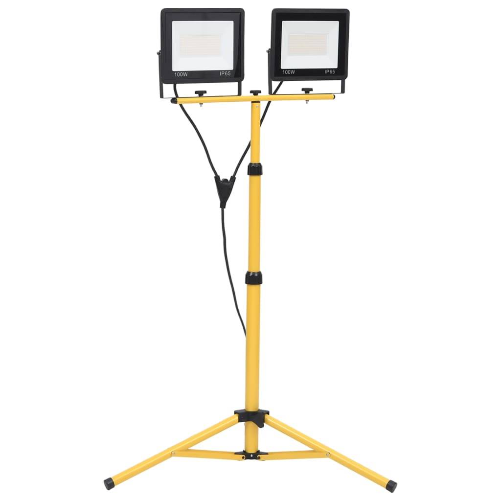 vidaXL LED-Fluter mit Stativ 2x100 W Warmweiß