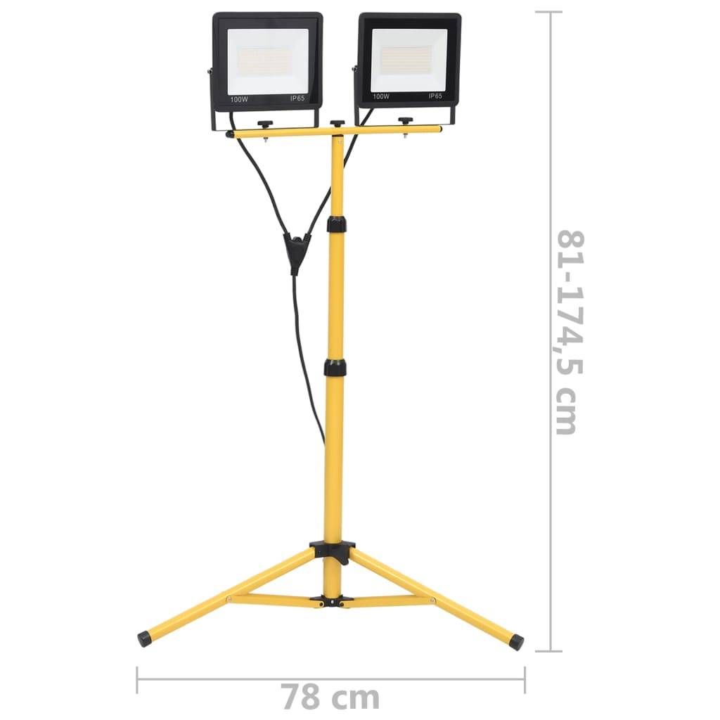 vidaXL LED-Fluter mit Stativ 2x100 W Warmweiß