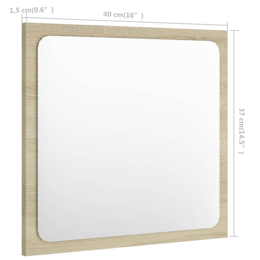 vidaXL Badspiegel Sonoma-Eiche 40x1,5x37 cm Holzwerkstoff