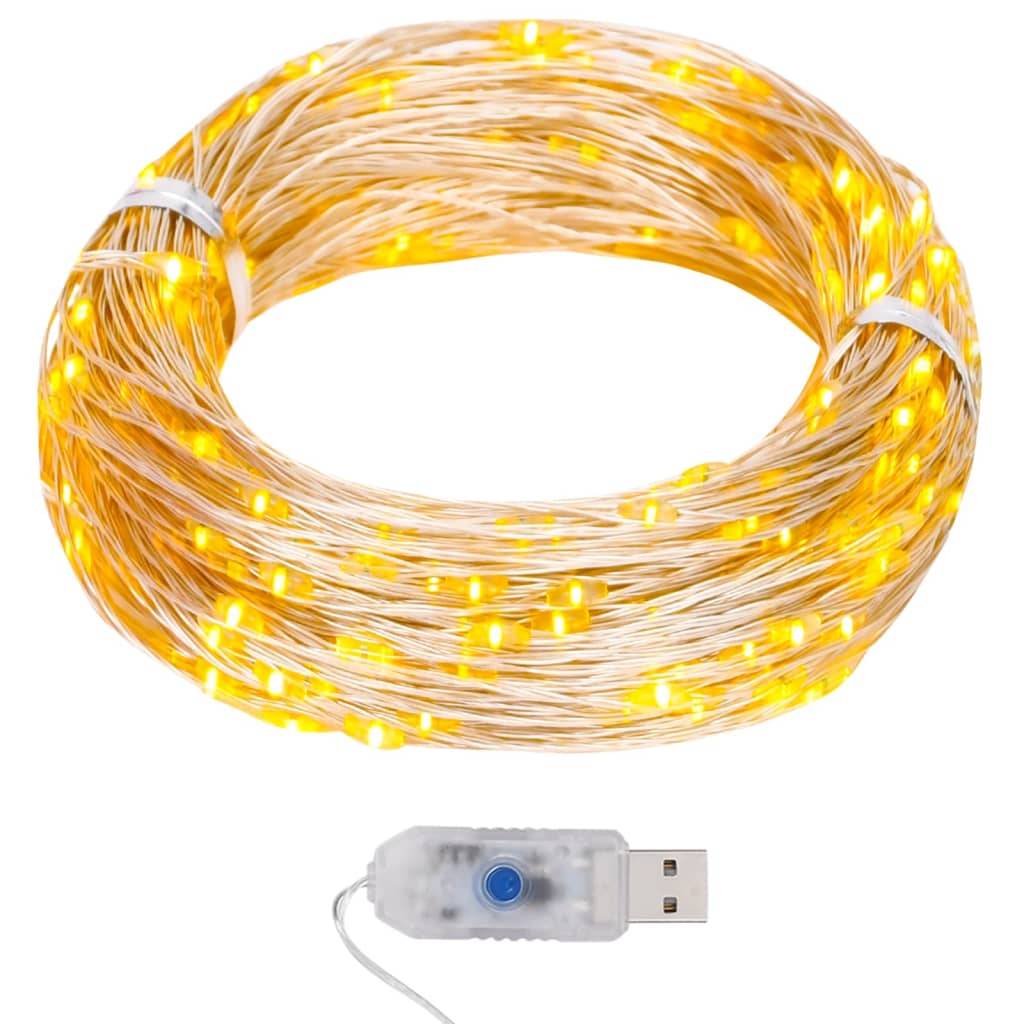 vidaXL LED-Lichterdraht 40 m 400 LED Warmweiß 8 Funktionen
