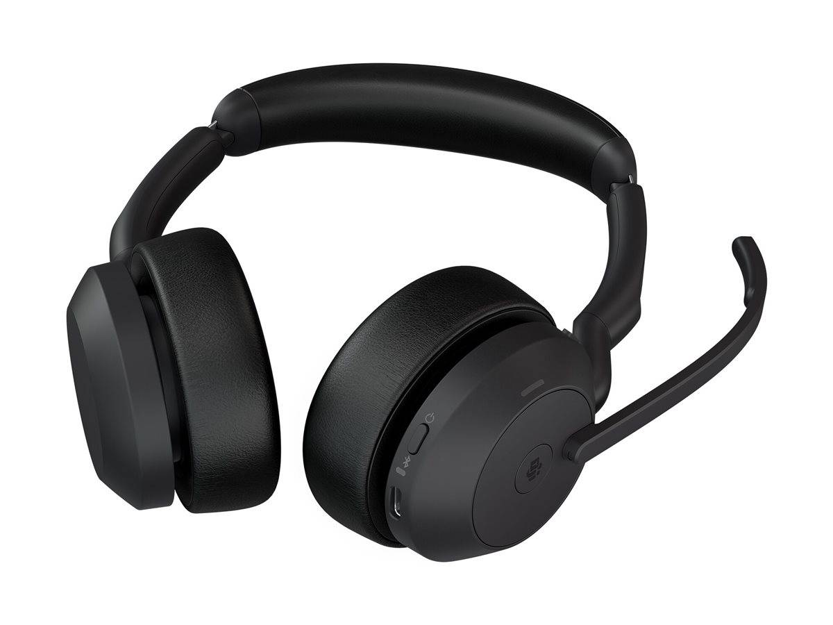 Jabra Evolve2 55 MS Stereo mit Link380c/390c u. faltbare LS - Air-Comfort-Technologie (nur Stereo-Variante) - angenehm leise dank ANC - Bluetooth