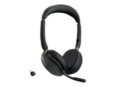 Jabra Evolve2 65 Flex Link380c UC + pad On Ear Headset Bluetooth® Stereo Schwarz Noise Cancelling Headset