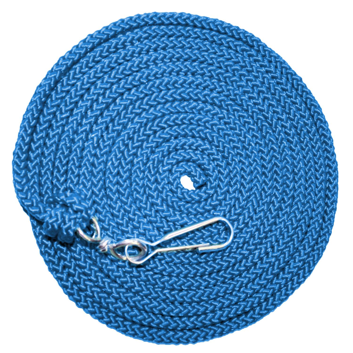 EDUPLAY 800429 Schwungseil Springseil, mit Federhaken & Drehwirbel, blau (5 m)