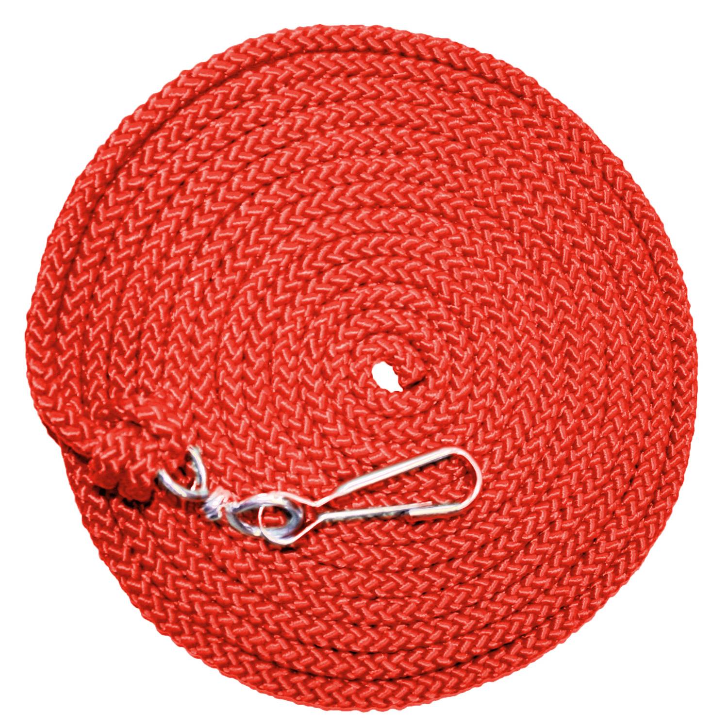 EDUPLAY 800432 Schwungseil Springseil, mit Federhaken & Drehwirbel, rot (5 m)