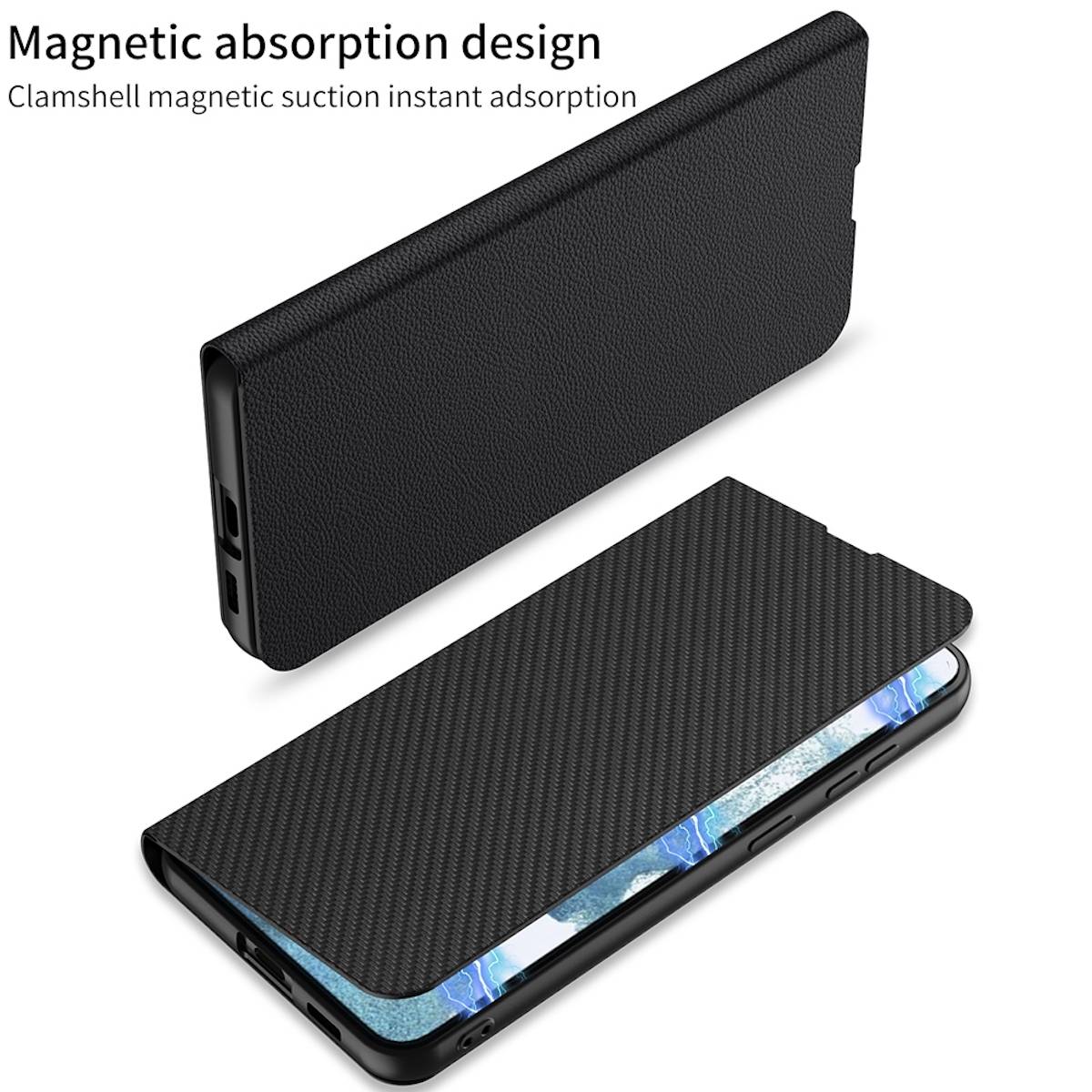 Für Samsung Galaxy S23 Plus 5G Magnet Schock Schutz Handy Tasche Grün Kunst-Leder Hülle Cover Etuis Zubehör Neu