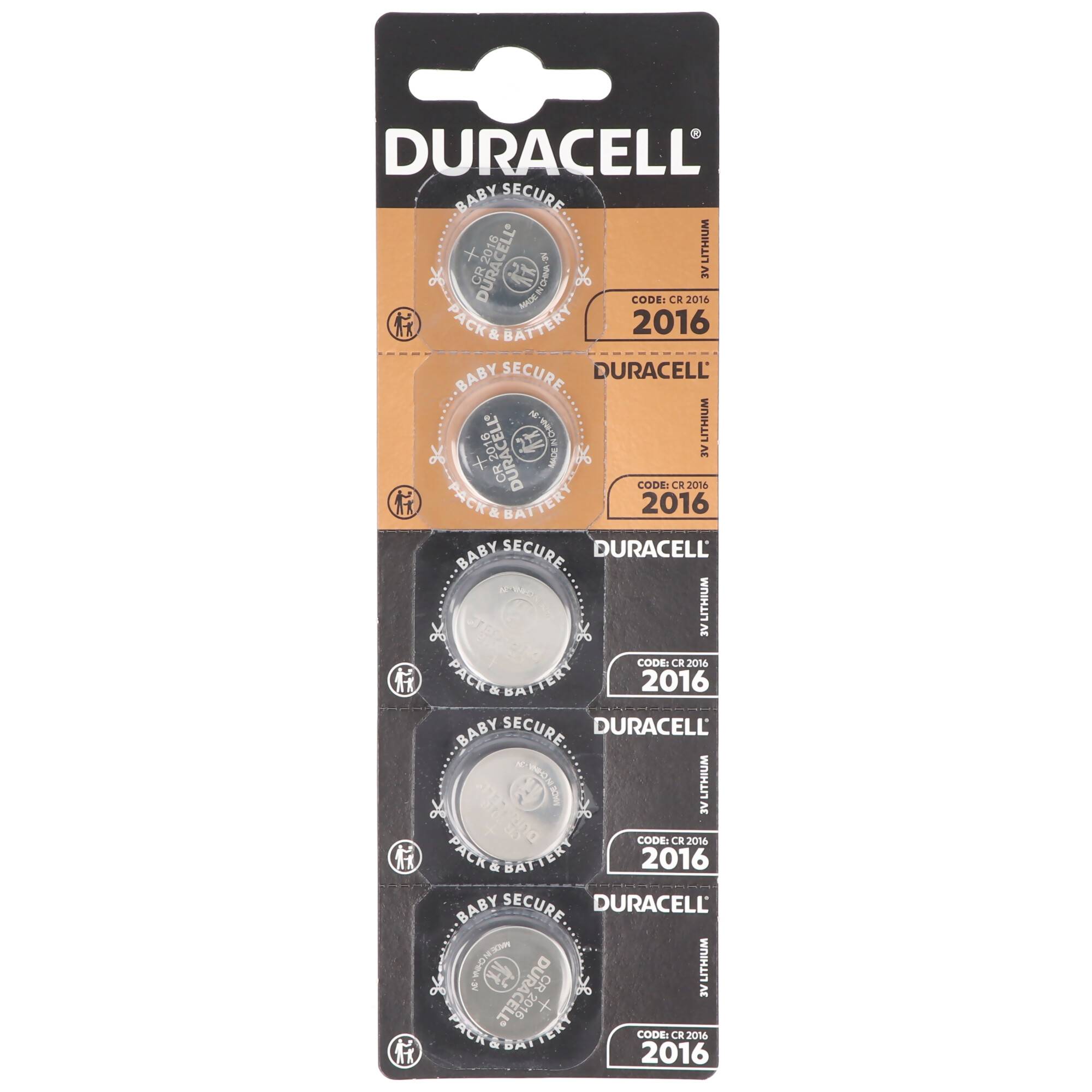 5x Duracell CR2016 Lithium Batterie