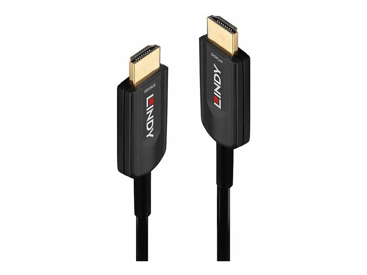 Lindy Ultra High Speed - HDMI-Kabel - HDMI männlich zu HDMI männlich - 15 m - Hybrid Kupfer/Kohlefaser - Schwarz - rund, unterstützt 8K 60 Hz (7680
