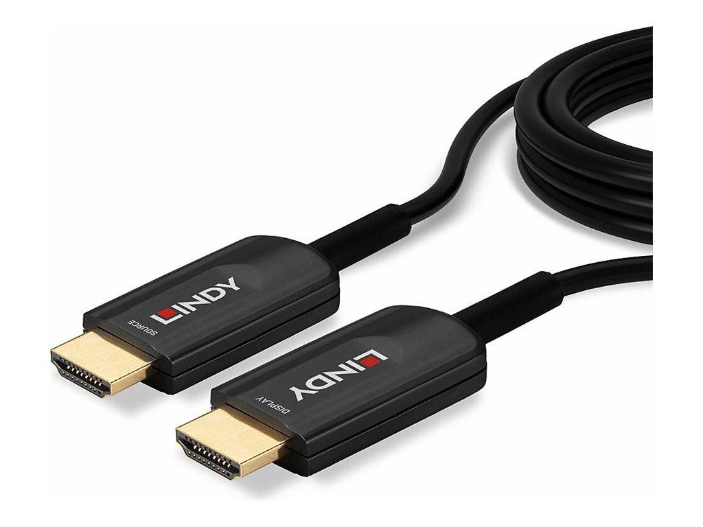 Lindy Ultra High Speed - HDMI-Kabel - HDMI männlich zu HDMI männlich - 15 m - Hybrid Kupfer/Kohlefaser - Schwarz - rund, unterstützt 8K 60 Hz (7680