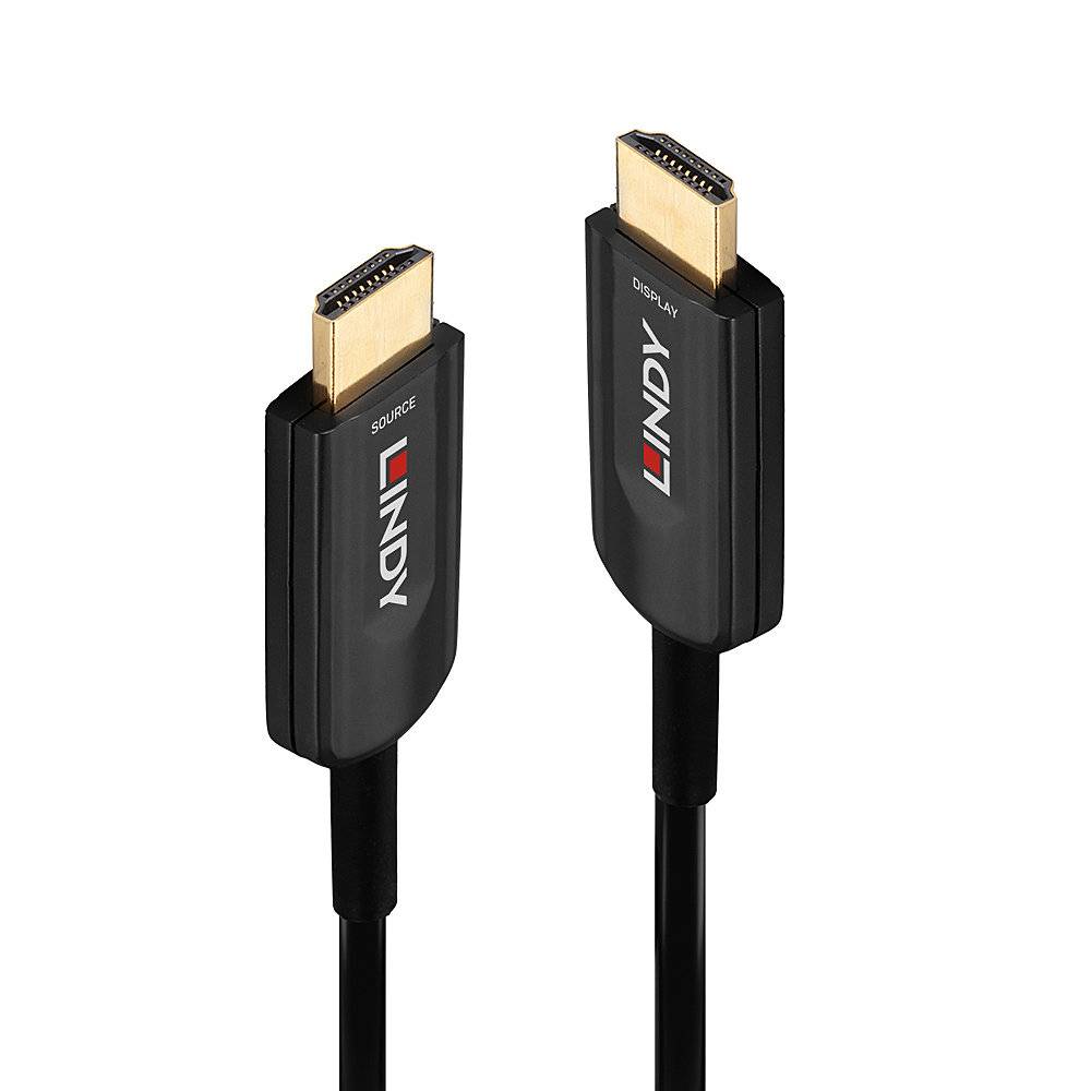 Lindy Ultra High Speed - HDMI-Kabel - HDMI männlich zu HDMI männlich - 15 m - Hybrid Kupfer/Kohlefaser - Schwarz - rund, unterstützt 8K 60 Hz (7680
