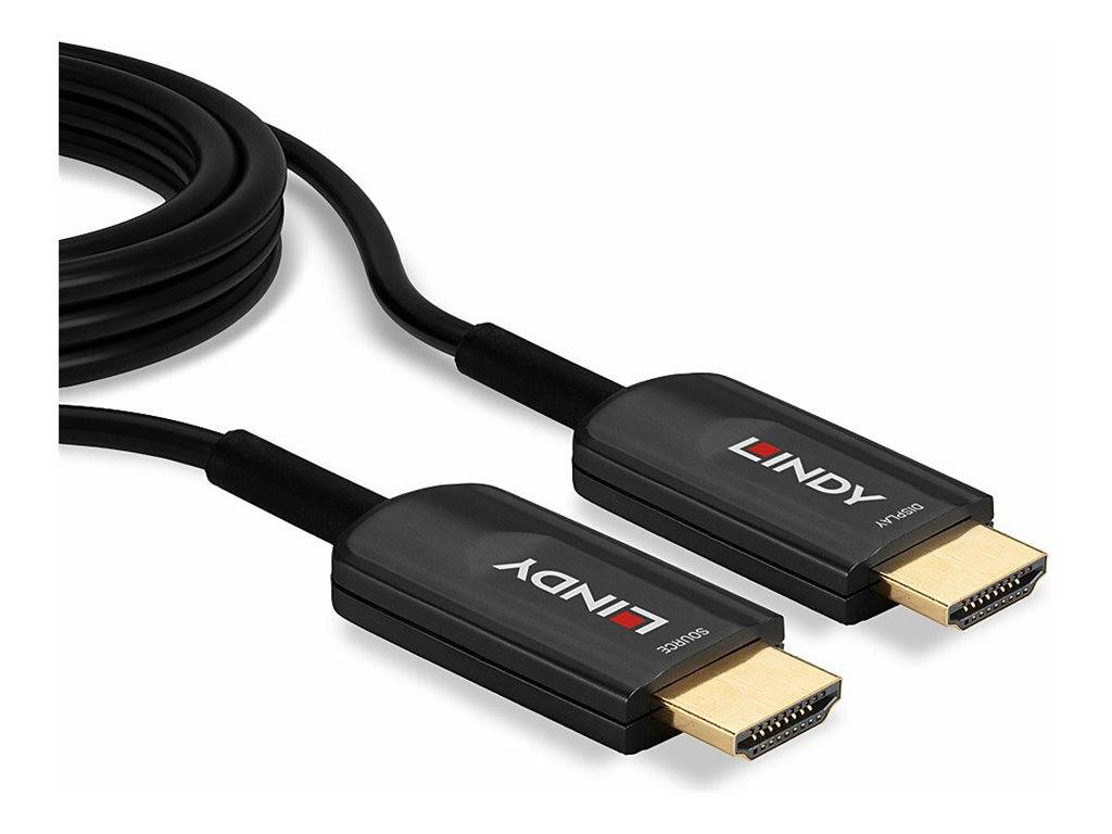 Lindy Ultra High Speed - HDMI-Kabel - HDMI männlich zu HDMI männlich - 15 m - Hybrid Kupfer/Kohlefaser - Schwarz - rund, unterstützt 8K 60 Hz (7680