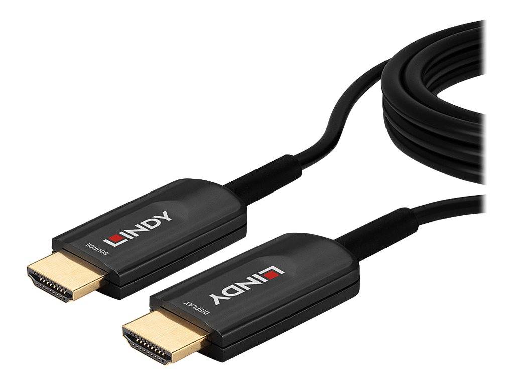 Lindy - Ultra High Speed - HDMI-Kabel - HDMI männlich zu HDMI männlich - 15 m - Hybrid Kupfer/Kohlefaser - Schwarz - run