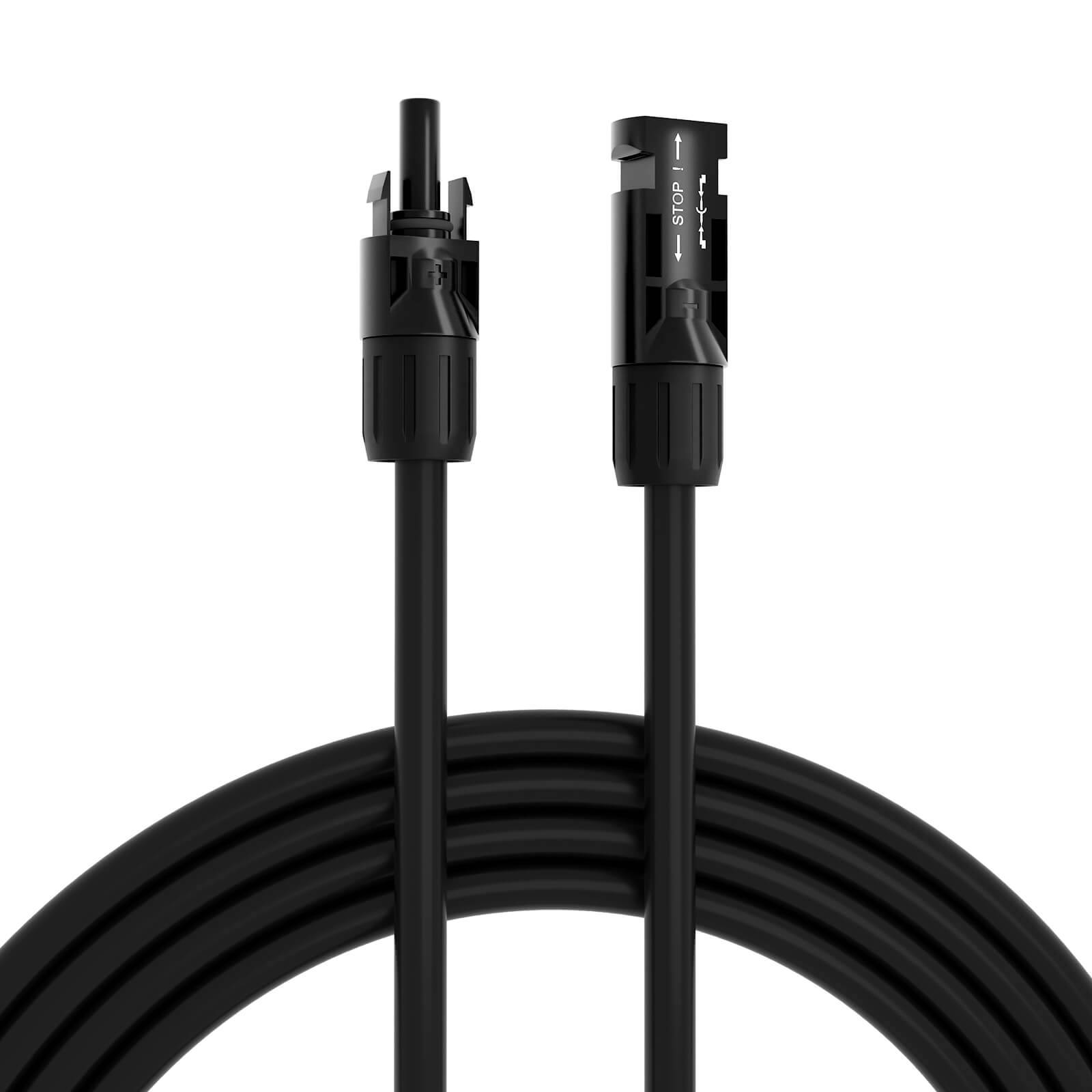 hb-digital 2m Solar Kabel 4mm2 Solarstecker Solarbuchse Photovoltaik Kabel H1Z2Z2-K für PV Anlagen schwarz