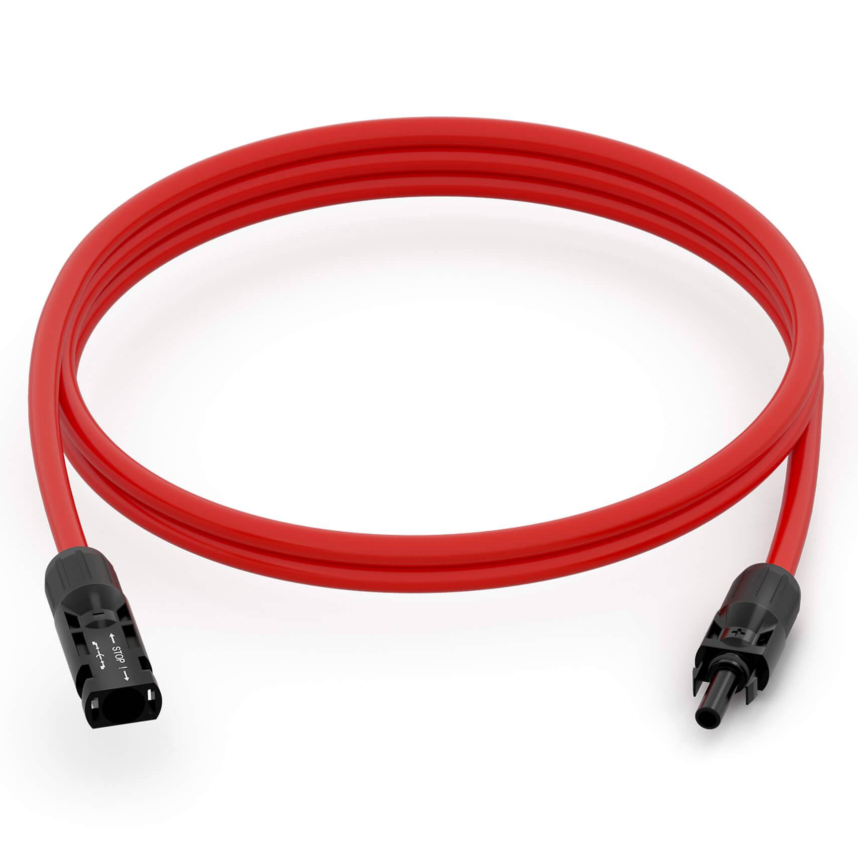 hb-digital 50m Solar Kabel 4mm2 Solarstecker Solarbuchse Photovoltaik Kabel H1Z2Z2-K für PV Anlagen rot