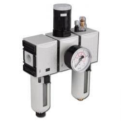 Wartungseinheit Futura - Filter 5 µm + Regler + Tropfenöler - 16bar - bis 3500l/min - mit Manometer - Handablass