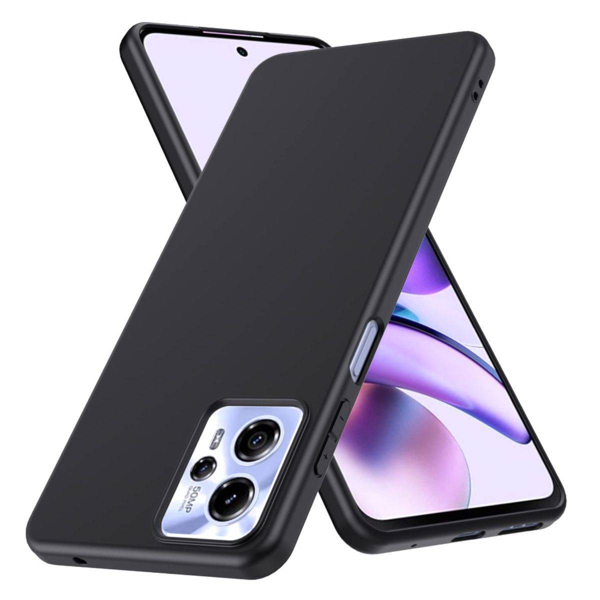 Für Motorola Moto G23 Silikoncase TPU Schutz Schwarz Handy Tasche Hülle Cover Etui Zubehör Neu