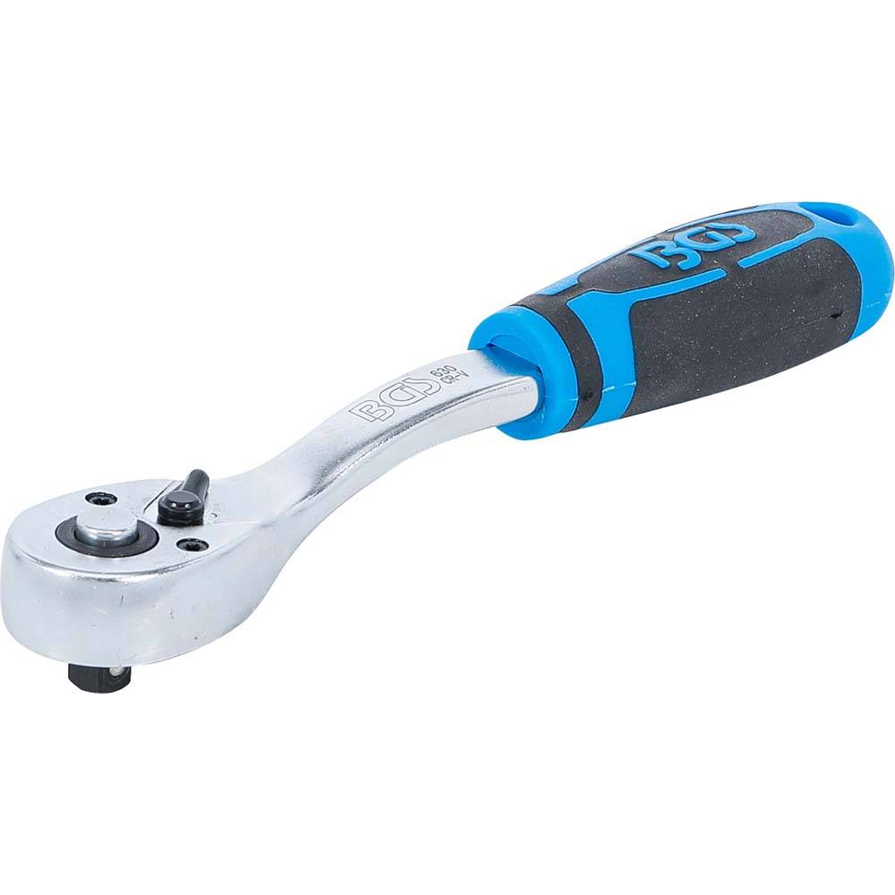 Umschaltknarre - feinverzahnt - gekröpfte Ausführung - Abtrieb Außenvierkant 6,3 mm (1/4")