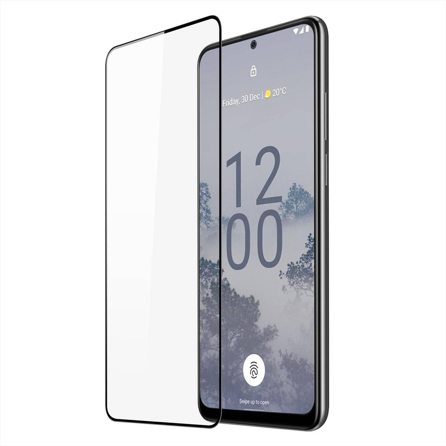 5D Schutz Glas kompatibel mit Nokia X30 Curved Folie Vollständig Klebend und Abdeckung