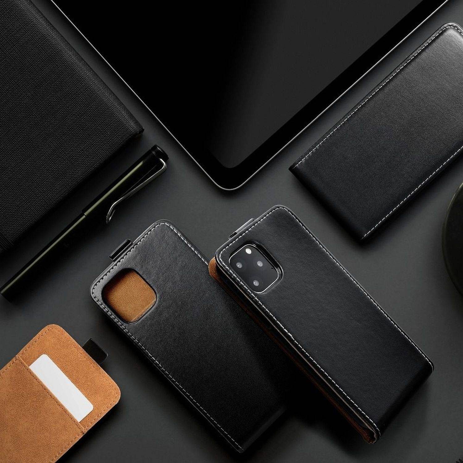 Flip Case kompatibel mit Oppo A16 / A16s Handy Tasche vertikal aufklappbar Schutzhülle Klapp Hülle schwarz