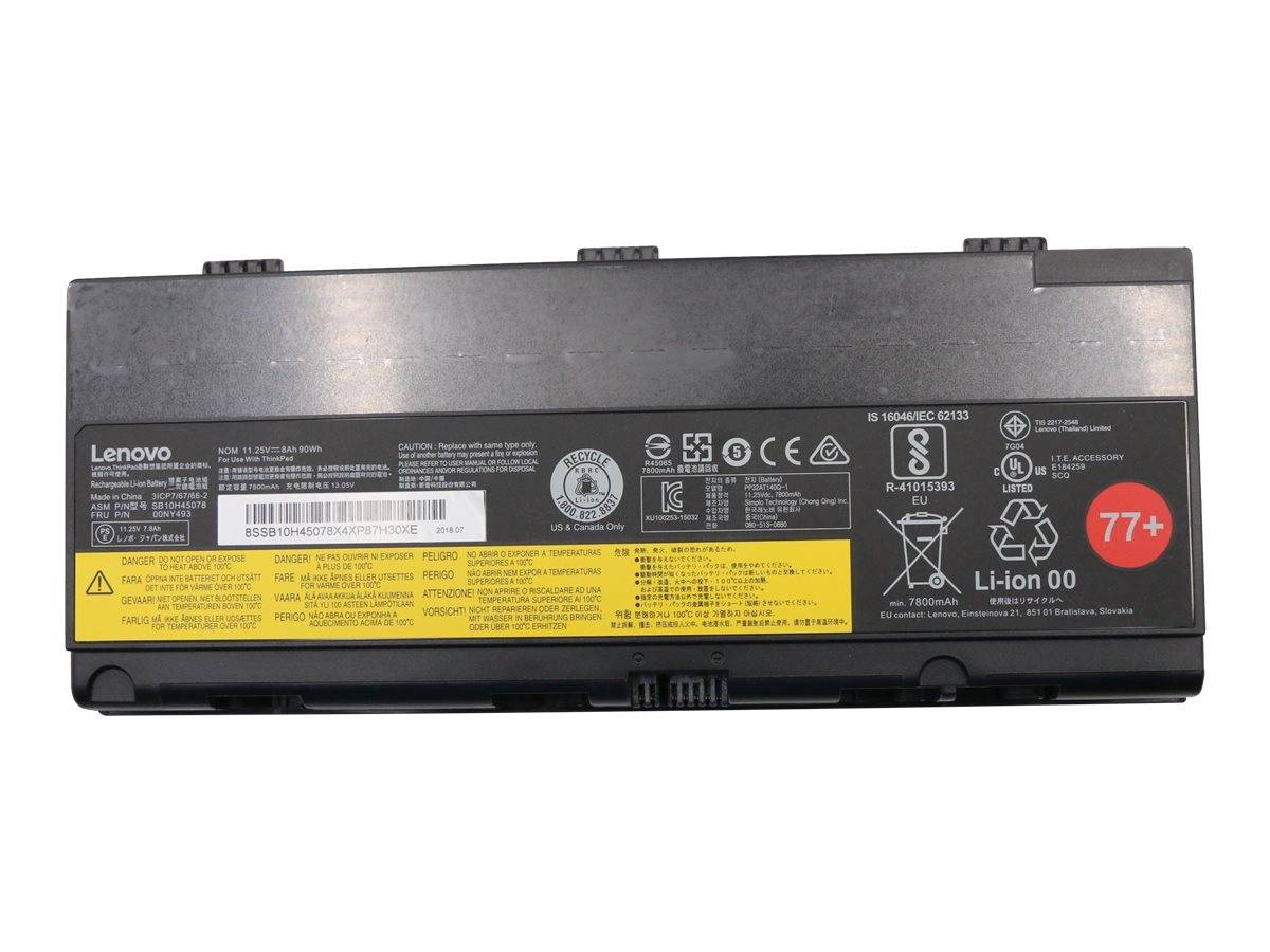 Lenovo ThinkPad Battery 77+ (Simplo) - Laptop-Batterie - Lithium-Ionen - 6 Zellen - 8000 mAh - 90 Wh - FRU, (CRU)