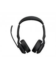 Jabra Evolve2 55 MS Stereo Headset On-Ear Bluetooth kabellos aktive Rauschunterdrückung USB-C Schwarz mit Ladestation Zoom Certified Cisco Webex