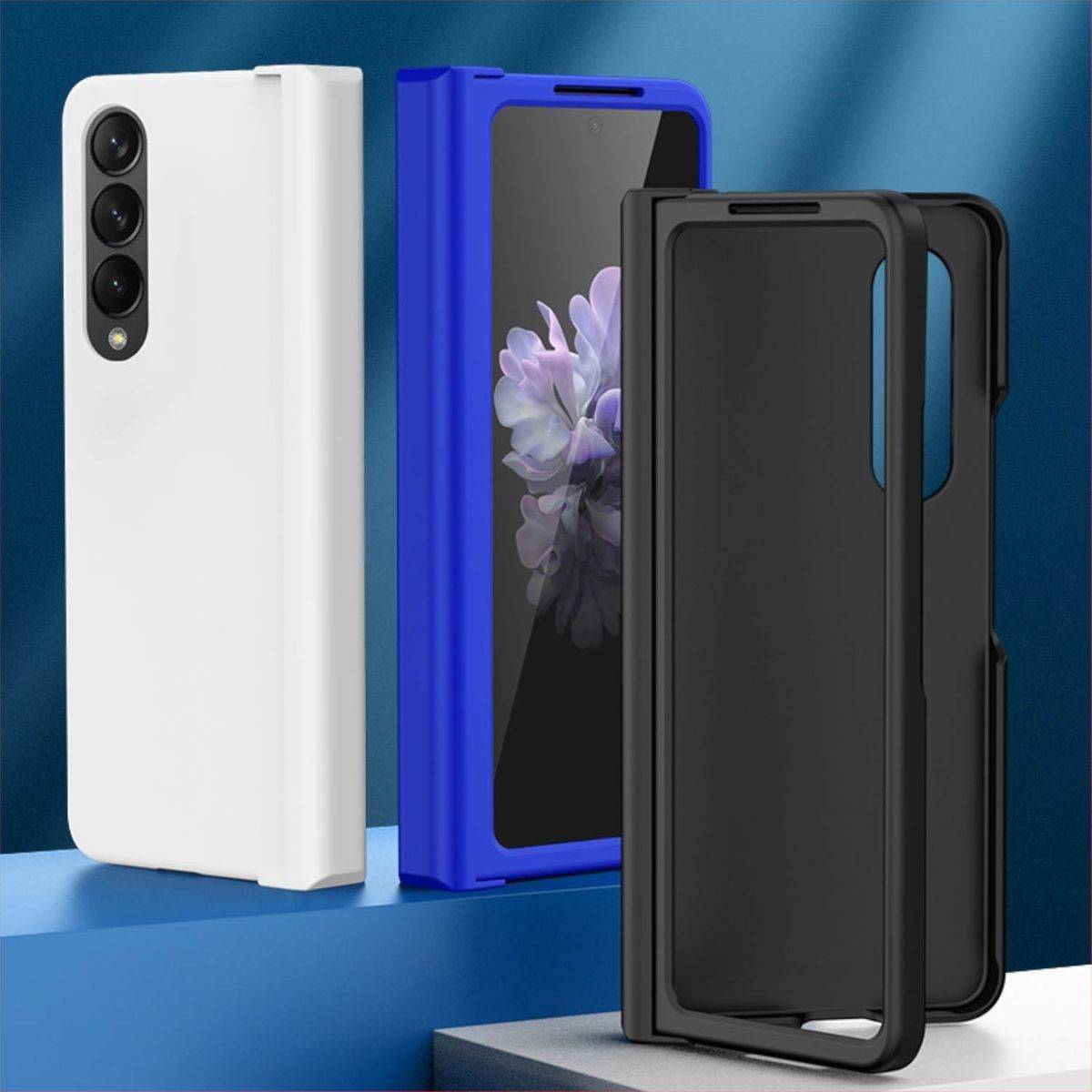 Für Samsung Galaxy Z Fold4 Faltbare Skin Feel Schutzhülle Rosa Schutz Case Cover Etui Handy Tasche